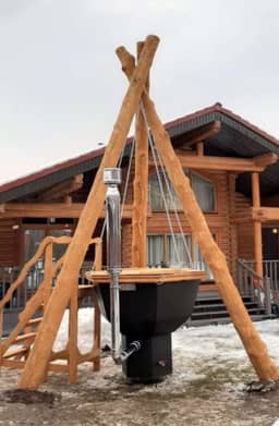 Банный чан "Елисей Силович" на бревнах + печь/ 6 человек