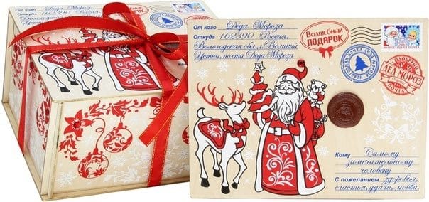 Посылка ПРЕМИУМ НГ 1,5 кг, ящик деревянный 245*130*193