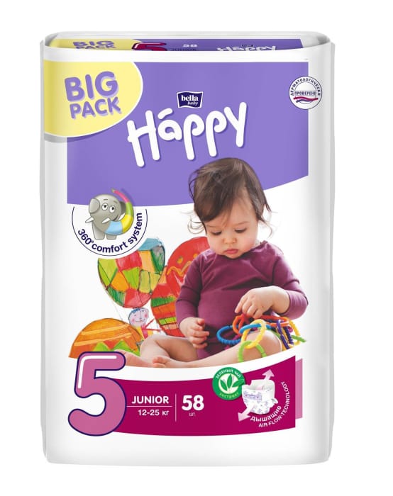 Подгузники гигенические для детей "Bella baby Happy JUNIOR" вес 12-25кг/58 шт. Подгузники гигенические для детей "Bella baby Happy JUNIOR" вес 12-25кг/58 шт.