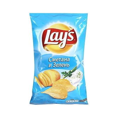 Чипсы "LAYS" 140 г ассортимент, Сметана и зелень Чипсы "LAYS" 140 г ассортимент, Сметана и зелень