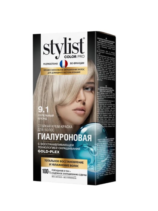 Крем-краска для волос "Stylist" Color Pro, 9.1 Пепелельный блонд Крем-краска для волос "Stylist" Color Pro, 9.1 Пепелельный блонд